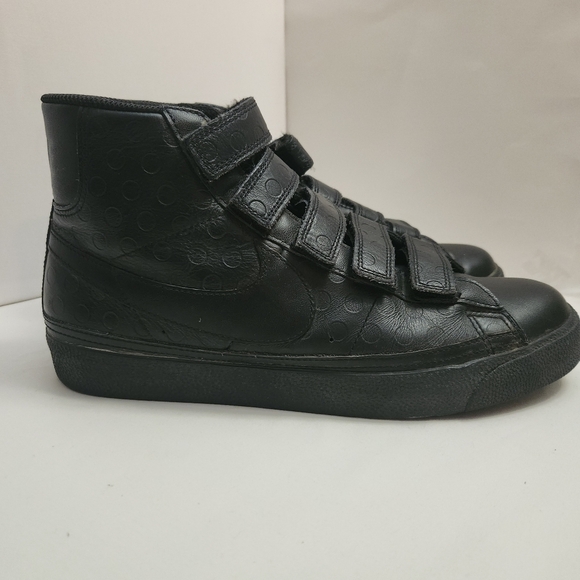 Mens Nike Blazer High 2010 Triple Black Leather Size 9 386162-006 SB - Picture 6 of 8
